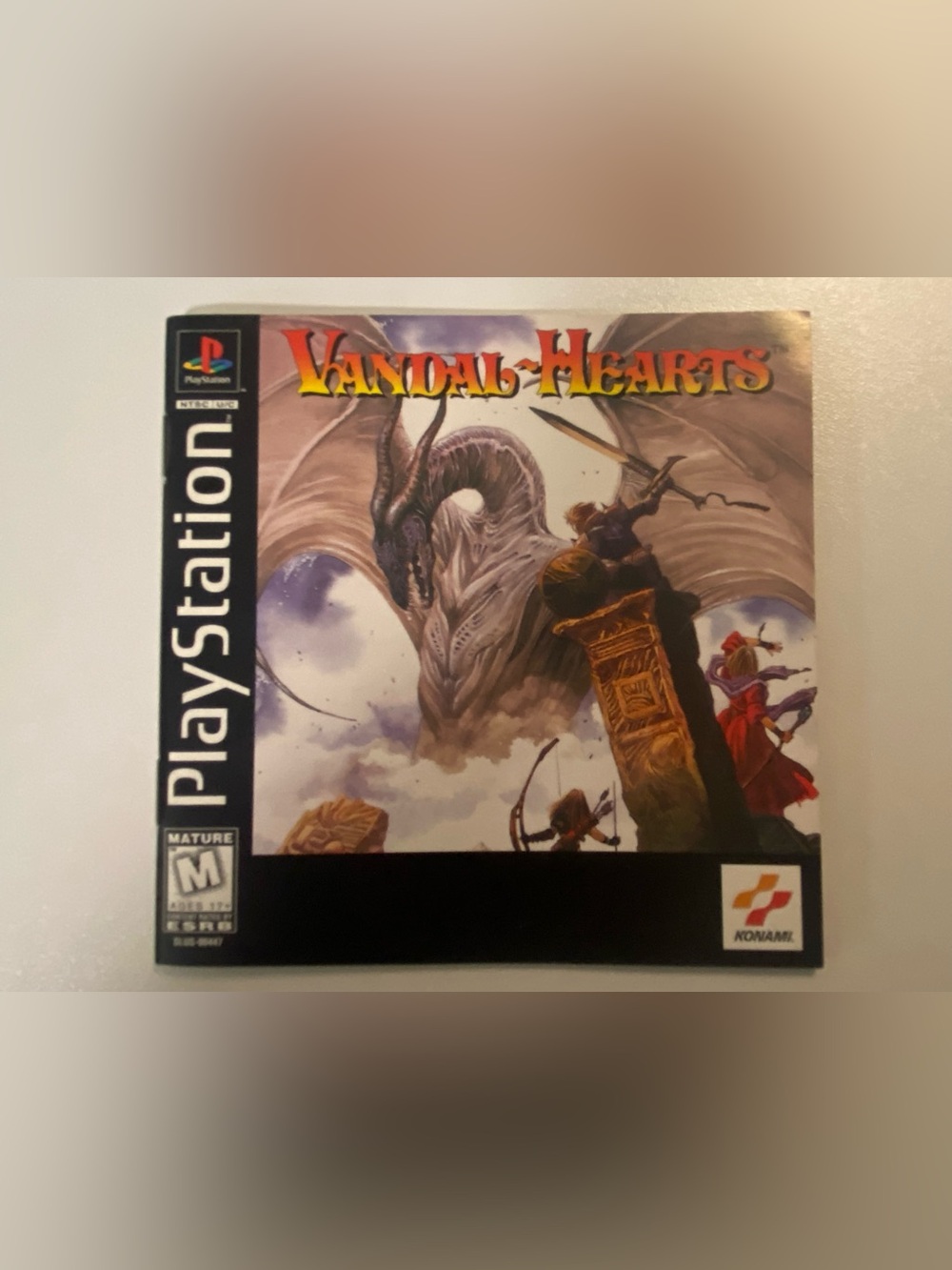Konami Vandal Hearts PS1 NTSC-U/C Role Playing M-Mature 1997 Manual Only